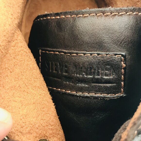 Steve Madden Jabbar Dk Brown Leather Boots, Cap Toe & Side Zip Men\'s Size 11 EUC main image 10